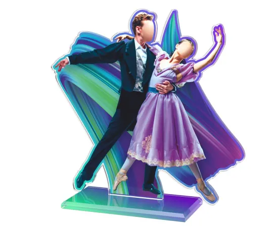 Akrylátová trofej AWF M49 | Tanec Výška cm: 21,5 - Šířka cm: 20,5 - bronzová