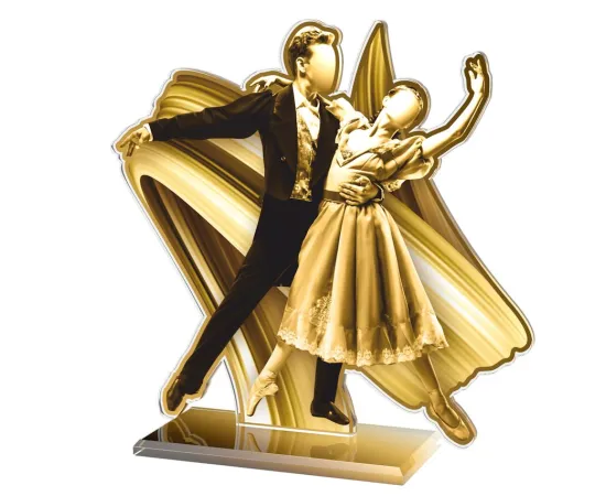 Akrylátová trofej AWF M49 | Tanec Výška cm: 21,5 - Šířka cm: 20,5 - bronzová