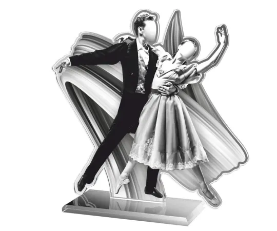 Akrylátová trofej AWF M49 | Tanec Výška cm: 21,5 - Šířka cm: 20,5 - bronzová