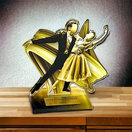 Akrylátová trofej AWF M49 | Tanec Výška cm: 21,5 - Šířka cm: 20,5 - bronzová