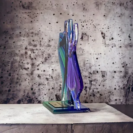 Akrylátová trofej AWF M49 | Tanec Výška cm: 21,5 - Šířka cm: 20,5 - bronzová