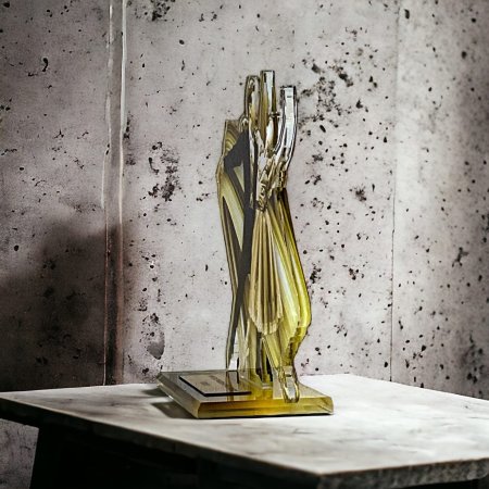 Akrylátová trofej AWF M49 Výška cm: 15,5 - Šířka cm: 14,5 - stříbrná