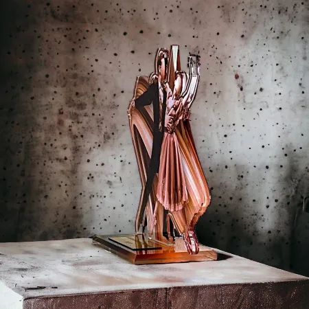 Akrylátová trofej AWF M49 | Tanec Výška cm: 21,5 - Šířka cm: 20,5 - bronzová