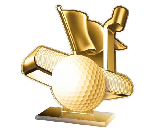 Akrylátová trofej AWF M50 | Golf Výška cm: 15,5 - Šířka cm: 14,5 - plnobarevná