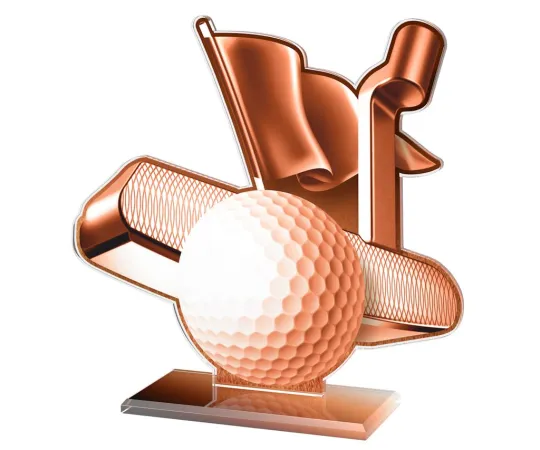 Akrylátová trofej AWF M50 | Golf Výška cm: 15,5 - Šířka cm: 14,5 - plnobarevná