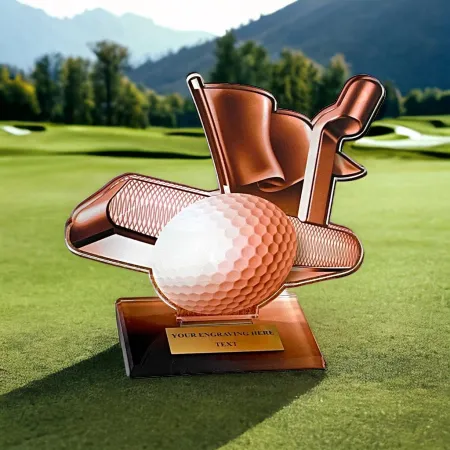 Akrylátová trofej AWF M50 | Golf Výška cm: 15,5 - Šířka cm: 14,5 - plnobarevná