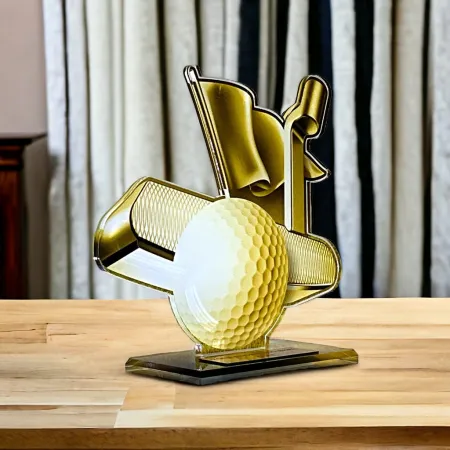 Akrylátová trofej AWF M50 | Golf Výška cm: 15,5 - Šířka cm: 14,5 - plnobarevná