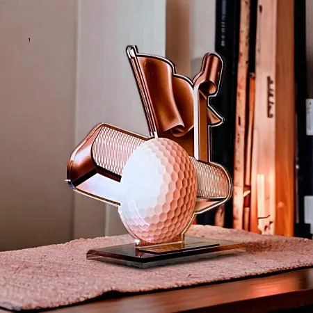 Akrylátová trofej AWF M50 | Golf Výška cm: 15,5 - Šířka cm: 14,5 - plnobarevná