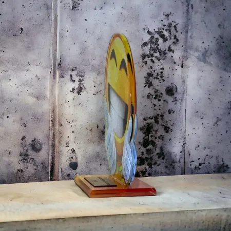 Akrylátová trofej AWF M51 | Dětské Výška cm: 19,5 - Šířka cm: 18,5 - stříbrná