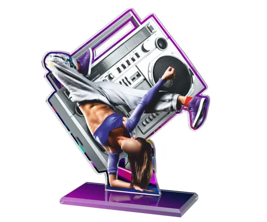 Akrylátová trofej AWF M52 | Tanec Výška cm: 15,5 - Šířka cm: 14,5 - bronzová