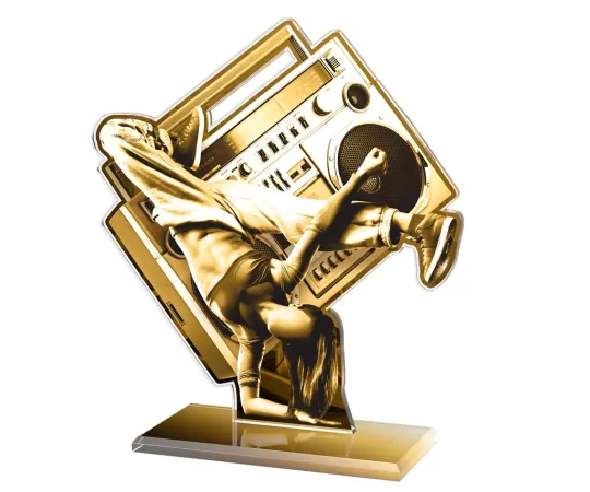 Akrylátová trofej AWF M52 | Tanec Výška cm: 15,5 - Šířka cm: 14,5 - bronzová