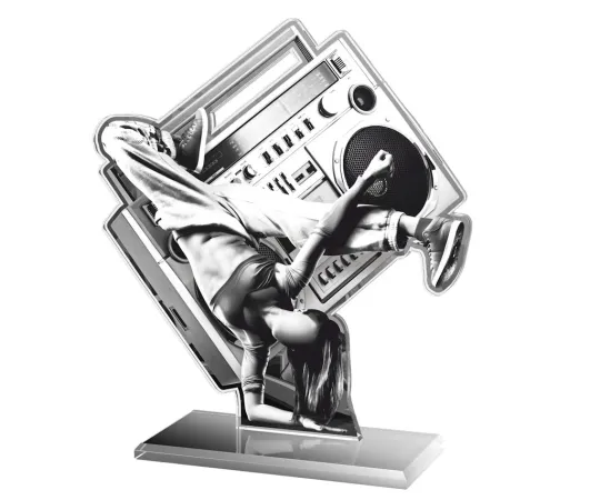 Akrylátová trofej AWF M52 | Tanec Výška cm: 15,5 - Šířka cm: 14,5 - bronzová