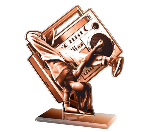 Akrylátová trofej AWF M52 | Tanec Výška cm: 15,5 - Šířka cm: 14,5 - bronzová