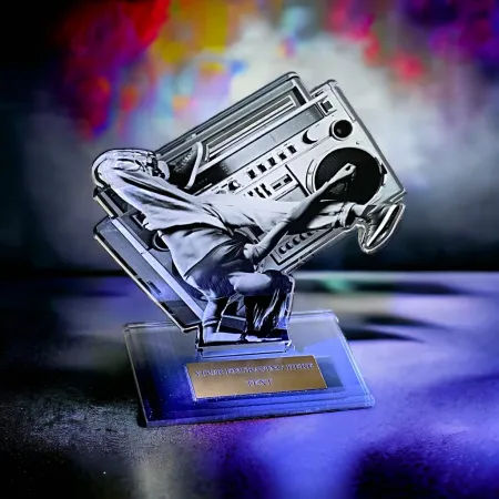 Akrylátová trofej AWF M52 | Tanec Výška cm: 15,5 - Šířka cm: 14,5 - bronzová