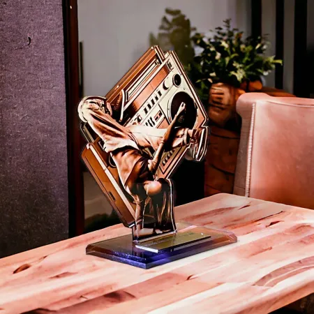 Akrylátová trofej AWF M52 | Tanec Výška cm: 15,5 - Šířka cm: 14,5 - bronzová