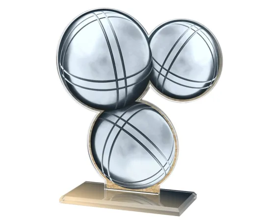 Akrylátová trofej AWF M59 | Petanque Výška cm: 19,5 - Šířka cm: 18,5 - stříbrná