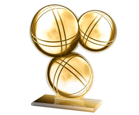Akrylátová trofej AWF M59 | Petanque Výška cm: 19,5 - Šířka cm: 18,5 - stříbrná