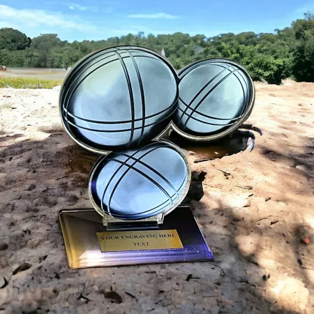 Akrylátová trofej AWF M59 | Petanque Výška cm: 19,5 - Šířka cm: 18,5 - stříbrná