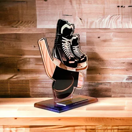 Akrylátová trofej AWF M60 | Hokej Výška cm: 13,5 - Šířka cm: 12,5 - bronzová