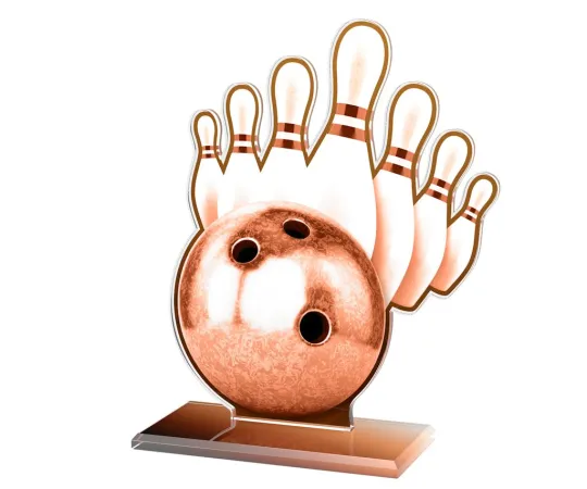 Akrylátová trofej AWF M61 | Bowling Výška cm: 19,5 - Šířka cm: 18,5 - stříbrná