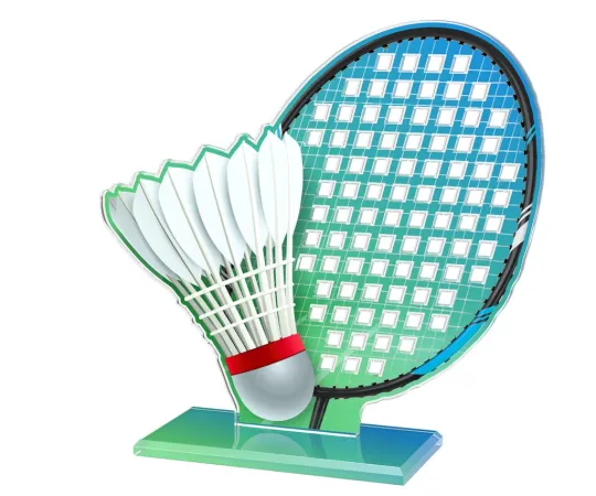 Akrylátová trofej AWF M63 | Badminton Výška cm: 17,5 - Šířka cm: 16,5 - bronzová
