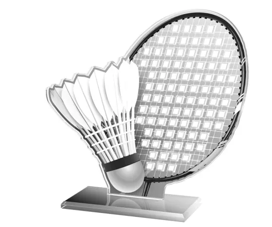 Akrylátová trofej AWF M63 | Badminton Výška cm: 17,5 - Šířka cm: 16,5 - bronzová