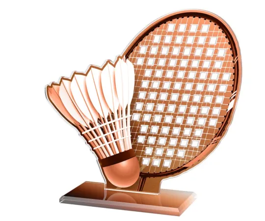 Akrylátová trofej AWF M63 | Badminton Výška cm: 17,5 - Šířka cm: 16,5 - bronzová