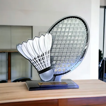 Akrylátová trofej AWF M63 | Badminton Výška cm: 17,5 - Šířka cm: 16,5 - bronzová