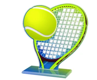 Akrylátová trofej AWF M64 | Tenis Výška cm: 13,5 - Šířka cm: 12,5 - plnobarevná