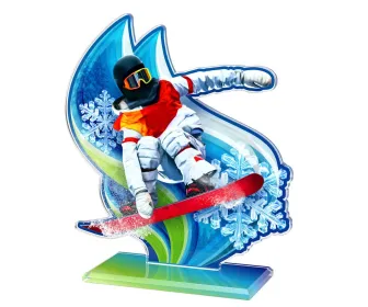 Akrylátová trofej AWF M70 | Snowboard Výška cm: 13,5 - Šířka cm: 12,5 - plnobarevná