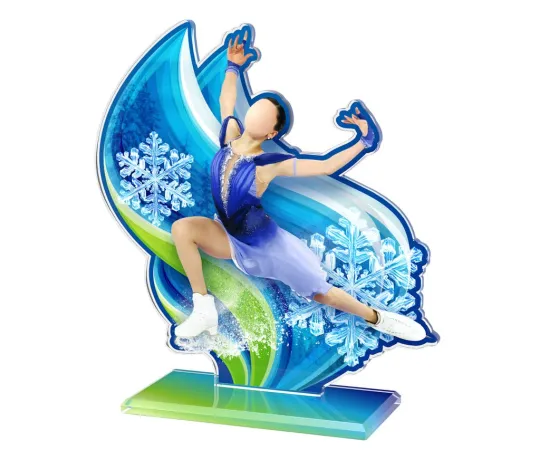 Akrylátová trofej AWF M74 | Krasobruslení Výška cm: 21,5 - Šířka cm: 20,5 - stříbrná