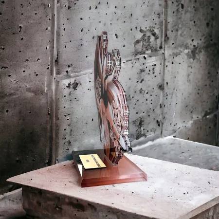 Akrylátová trofej AWF M74 | Krasobruslení Výška cm: 21,5 - Šířka cm: 20,5 - stříbrná