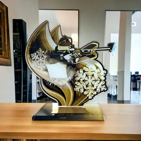 Akrylátová trofej AWF M76 | Biatlon Výška cm: 17,5 - Šířka cm: 16,5 - stříbrná