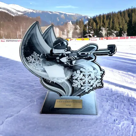 Akrylátová trofej AWF M76 | Biatlon Výška cm: 17,5 - Šířka cm: 16,5 - stříbrná