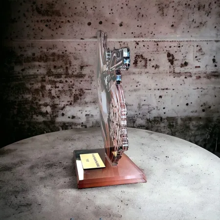 Akrylátová trofej AWF M76 | Biatlon Výška cm: 17,5 - Šířka cm: 16,5 - stříbrná