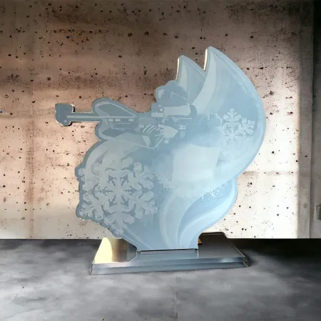 Akrylátová trofej AWF M76 | Biatlon Výška cm: 17,5 - Šířka cm: 16,5 - stříbrná