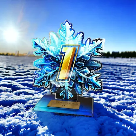 Akrylátová trofej AWF M77 | Zima Výška cm: 13,5 - Šířka cm: 12,5 - zlatá