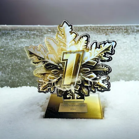 Akrylátová trofej AWF M77 | Zima Výška cm: 13,5 - Šířka cm: 12,5 - zlatá