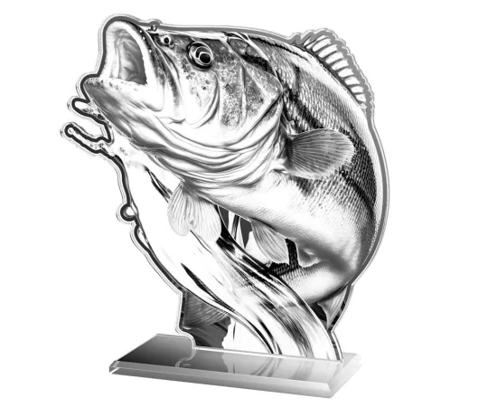 Akrylátová trofej AWF M83 | Rybaření Výška cm: 15,5 - Šířka cm: 14,5 - zlatá