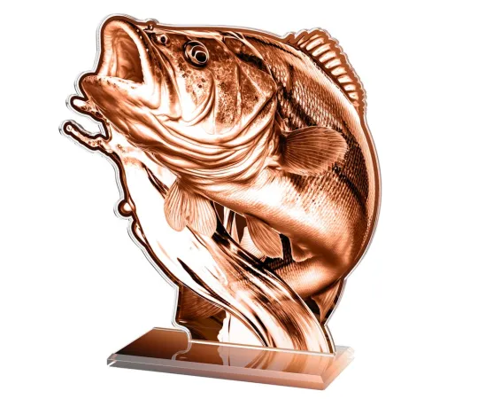 Akrylátová trofej AWF M83 | Rybaření Výška cm: 15,5 - Šířka cm: 14,5 - zlatá