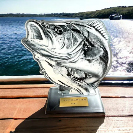 Akrylátová trofej AWF M83 | Rybaření Výška cm: 15,5 - Šířka cm: 14,5 - zlatá