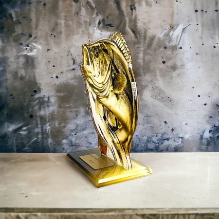 Akrylátová trofej AWF M83 | Rybaření Výška cm: 15,5 - Šířka cm: 14,5 - zlatá