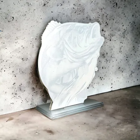 Akrylátová trofej AWF M83 | Rybaření Výška cm: 15,5 - Šířka cm: 14,5 - zlatá