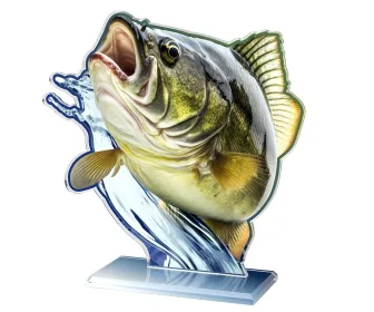Akrylátová trofej AWF M85 | Rybaření Výška cm: 21,5 - Šířka cm: 20,5 - stříbrná