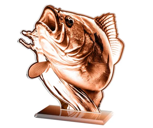 Akrylátová trofej AWF M85 | Rybaření Výška cm: 13,5 - Šířka cm: 12,5 - bronzová