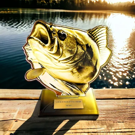 Akrylátová trofej AWF M85 | Rybaření Výška cm: 13,5 - Šířka cm: 12,5 - bronzová
