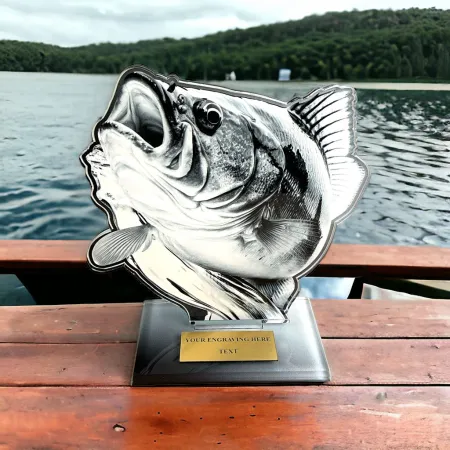 Akrylátová trofej AWF M85 | Rybaření Výška cm: 13,5 - Šířka cm: 12,5 - bronzová