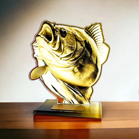 Akrylátová trofej AWF M85 | Rybaření Výška cm: 13,5 - Šířka cm: 12,5 - bronzová