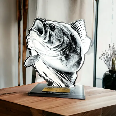 Akrylátová trofej AWF M85 | Rybaření Výška cm: 13,5 - Šířka cm: 12,5 - bronzová