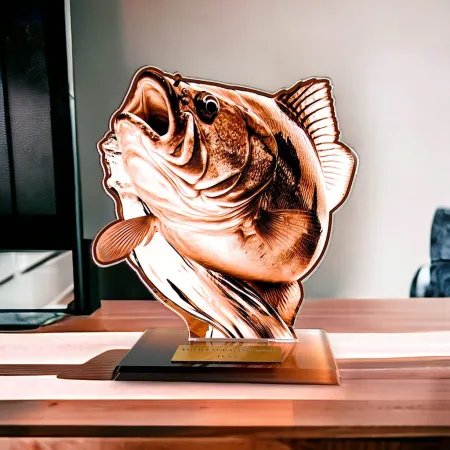 Akrylátová trofej AWF M85 | Rybaření Výška cm: 13,5 - Šířka cm: 12,5 - bronzová